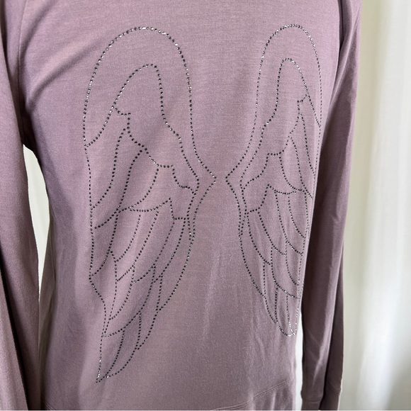 Victorias Secret Rhinestone Wing Backed Super Soft Purple Hoodie y2k Style - Picture 6 of 12